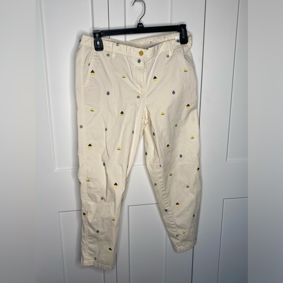 Talbots Nautical Embroidered Girlfriend Chino Pants Women’s Size 12 - Picture 1 of 7